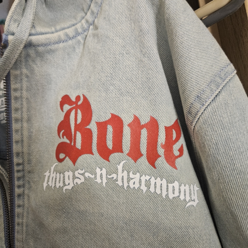 Bone Thugs-n-Harmony Jean Pullover Hoodie Half-zip Velcro Pocket Hand Pockets - Picture 2 of 10
